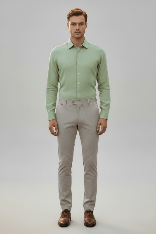 Strellson Leinenhemd Light Pastel Green
