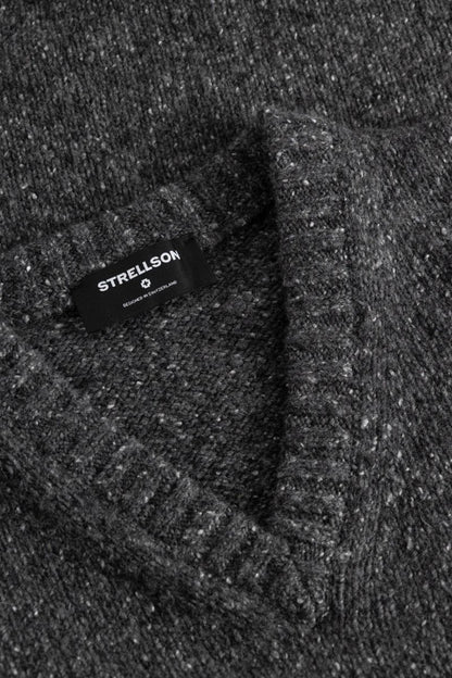 Strellson Strickpullover Doro-V Dunkelgrau – Herren Knitwear aus Wolle
