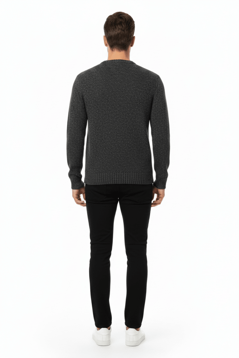 Strellson Strickpullover Doro-V Dunkelgrau – Herren Knitwear aus Wolle
