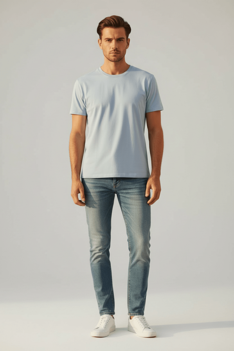 Strellson T-Shirt Philo-R in der Farbe Lt/Pastel Blue 458