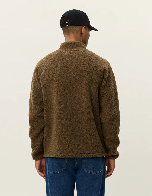 Les Deux Jacke Creed Teddy in der Farbe Teak
