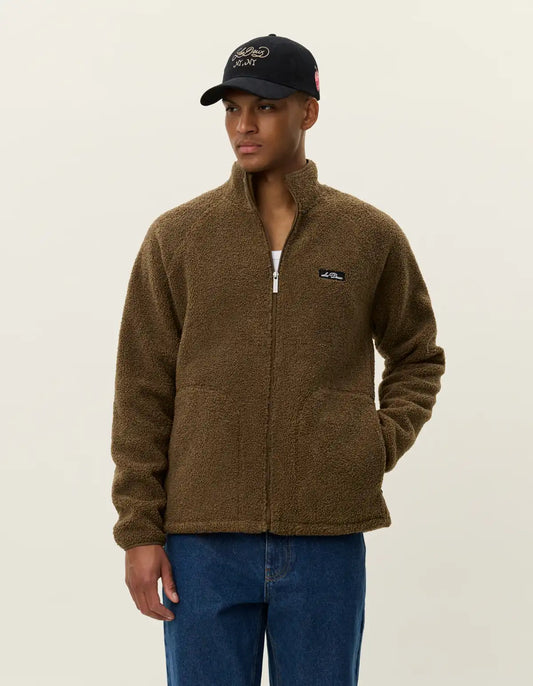 Les Deux Jacke Creed Teddy in der Farbe Teak