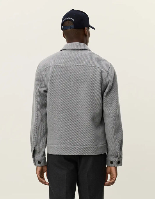 Les Deux Wolljacke Nash Twill in der Farbe Grey Melange