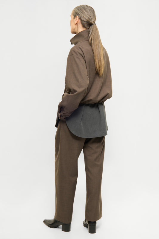 Elvine Damen Overshirt Enya TactileWeave in Braun Meliert