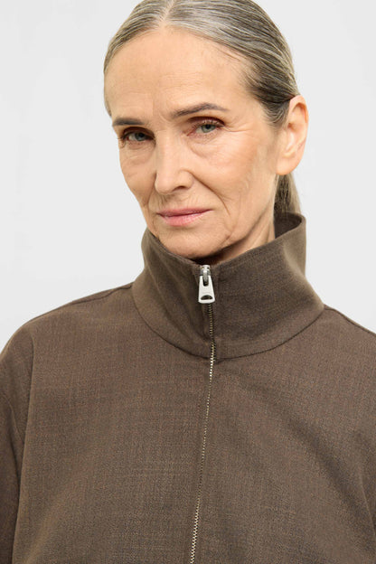 Elvine Damen Overshirt Enya TactileWeave in Braun Meliert
