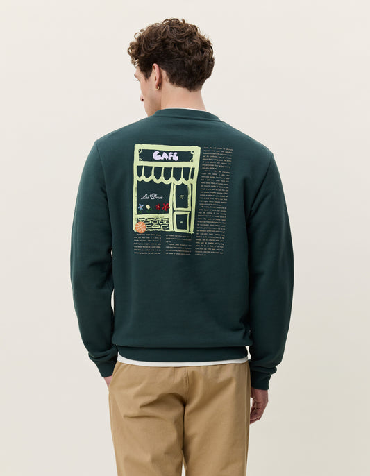 Les Deux Café Sweatshirt Regular in Grün für Herren