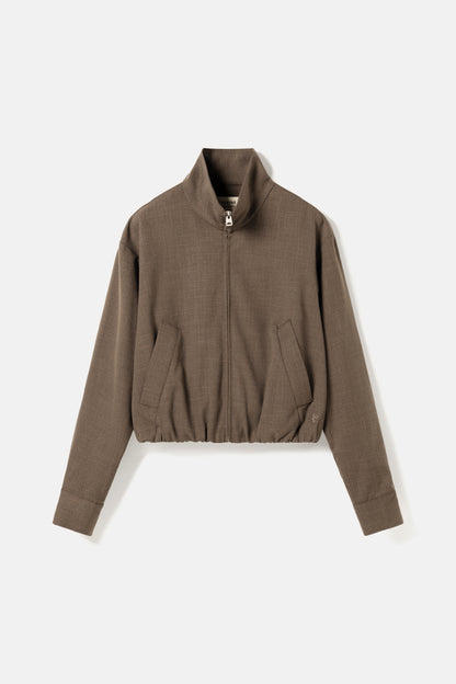 Elvine Damen Overshirt Enya TactileWeave in Braun Meliert