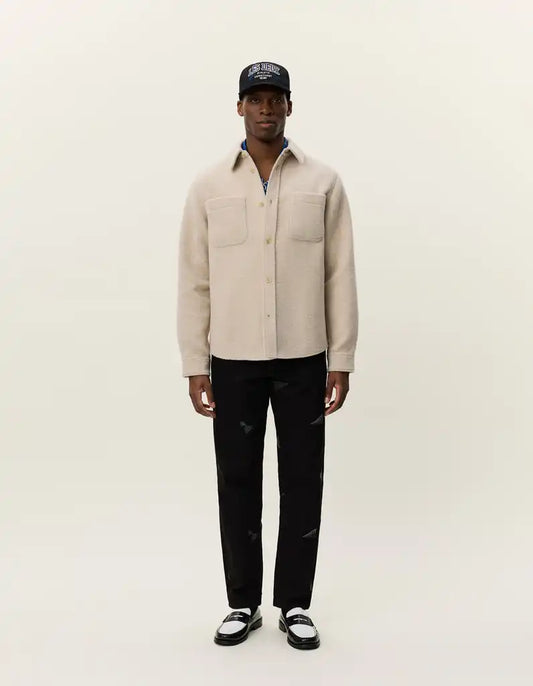 Les Deux Jacke Lennon Bouclè Overshirt in der Farbe Ivory