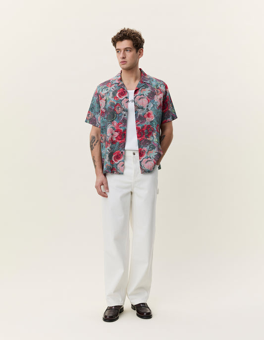 Les Deux Bouquet AOP SS Shirt Hemd Loose in Multicolor für Herren