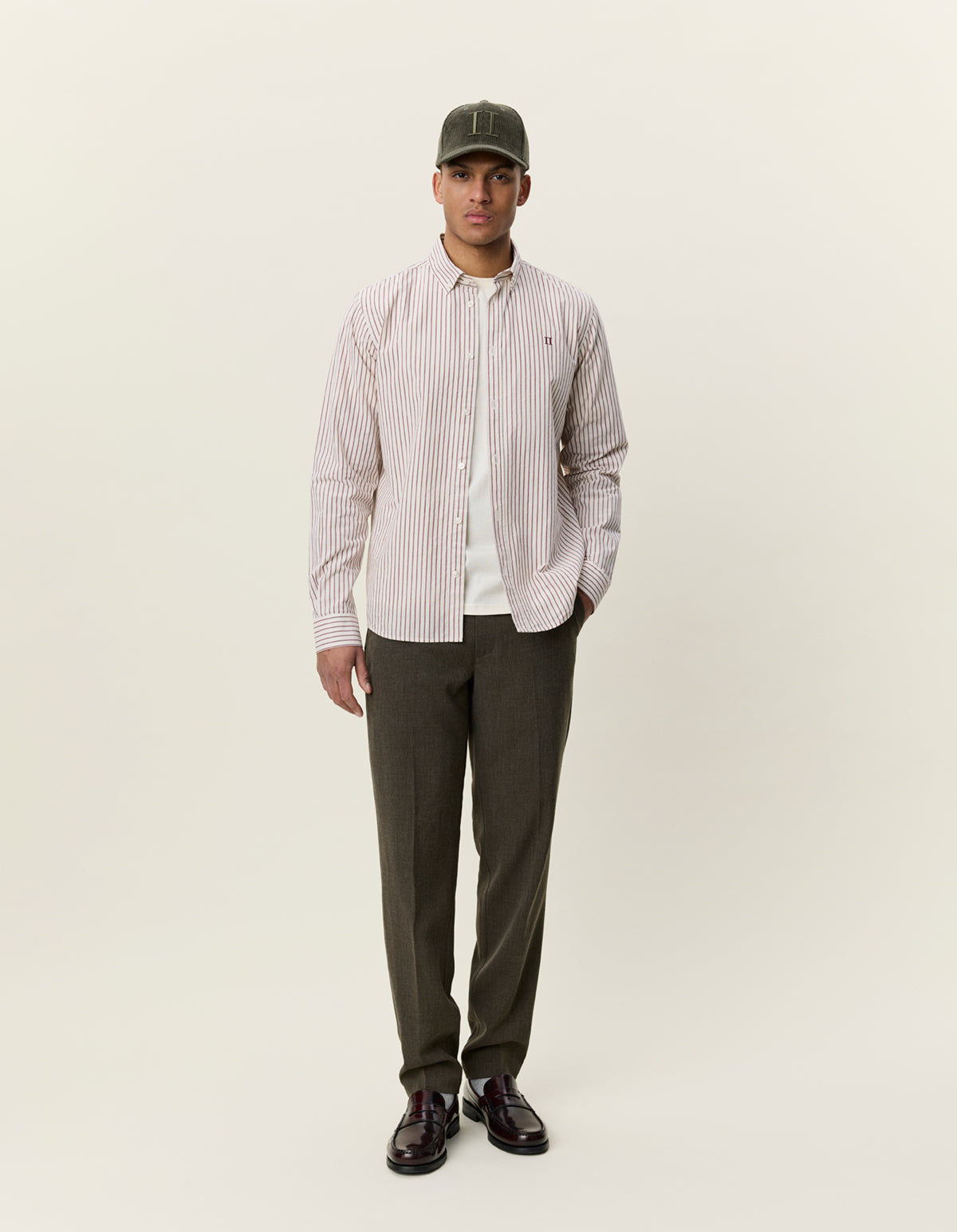 Les Deux Light Oxford Striped Shirt Rot