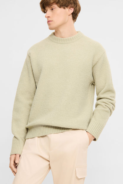 Elvine Herren Strickpullover Assar Boucle Wool Mix in Moosweiß