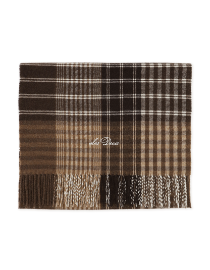 Les Deux Signature Patchwork Check Scarf Braun