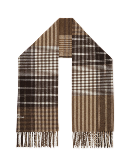 Les Deux Signature Patchwork Check Scarf Braun