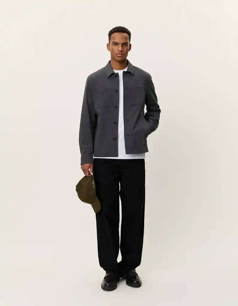 Les Deux Hybrid Jacke Marseille Textured in der Farbe Dark Grey Melange