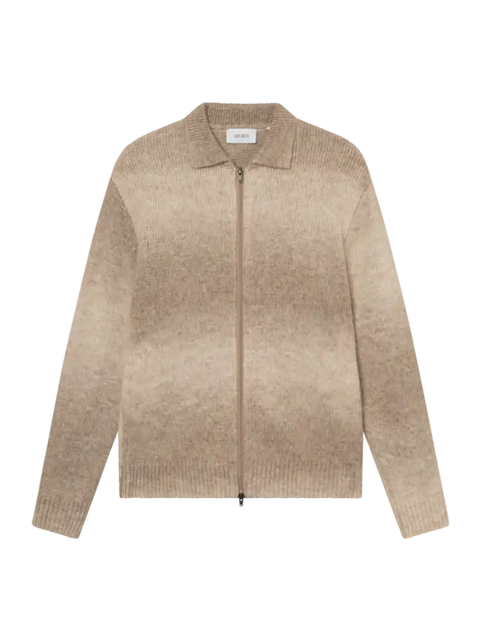 Les Deux Zipper Cardigan Andrew in der Farbe Prairie Sand