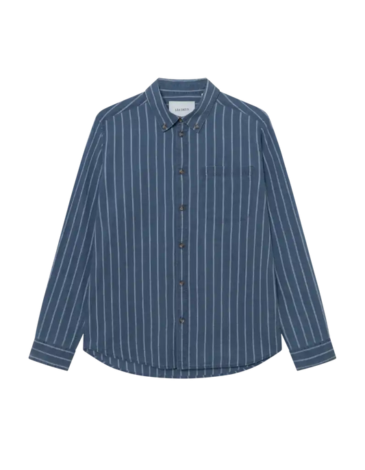 Les Deux Hemd Kash Indigo Stripe Shirt in der Farbe Denim Blue