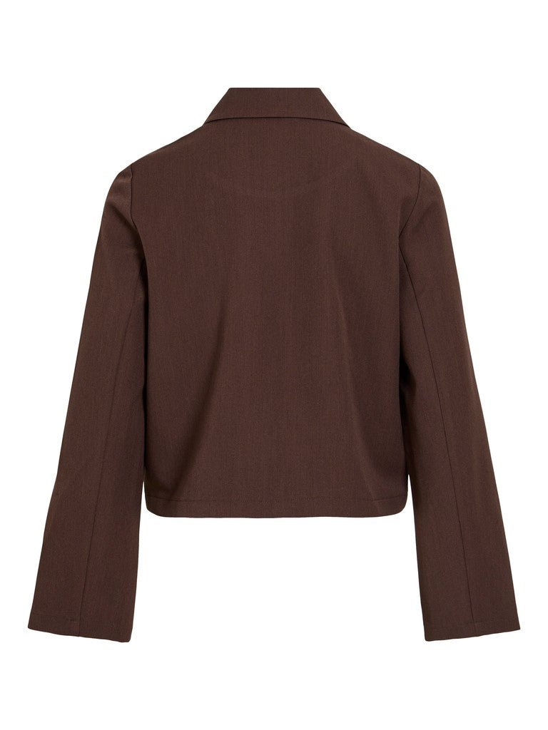 Vila Bluse Langarm Coffee Bean Melange