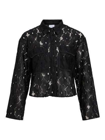 Vila Bluse Vitonato in Black Beauty