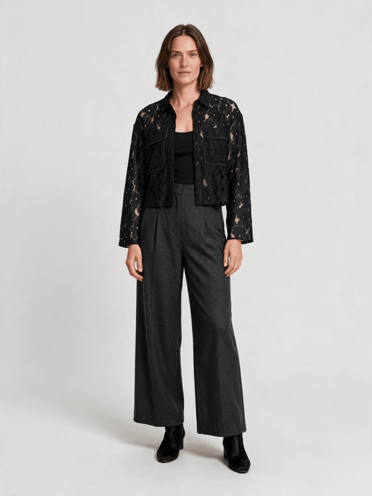 Vila Bluse Vitonato in Black Beauty