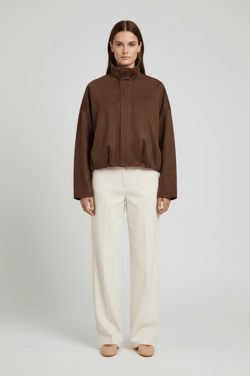 Vila Bomberjacke Langarm Stehkragen Chocolate Brown