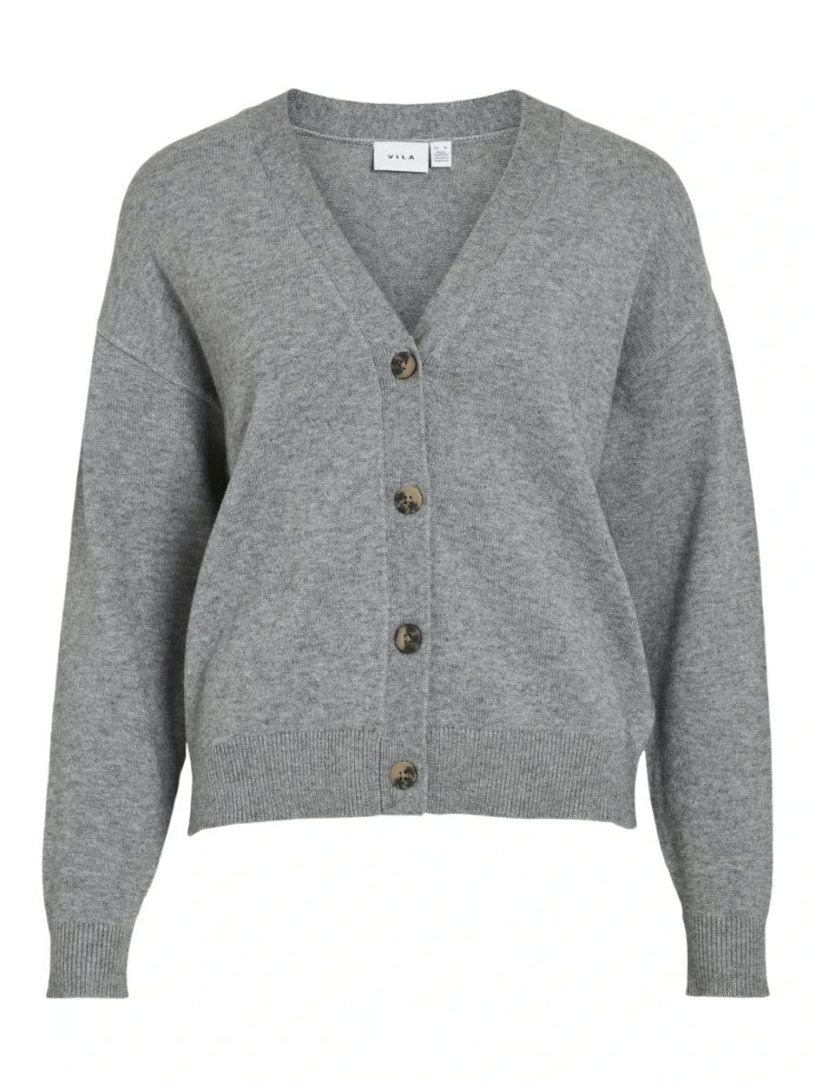 Vila Cardigan Viril Medium Grey Melange
