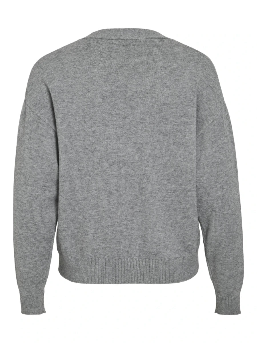 Vila Cardigan Viril Medium Grey Melange