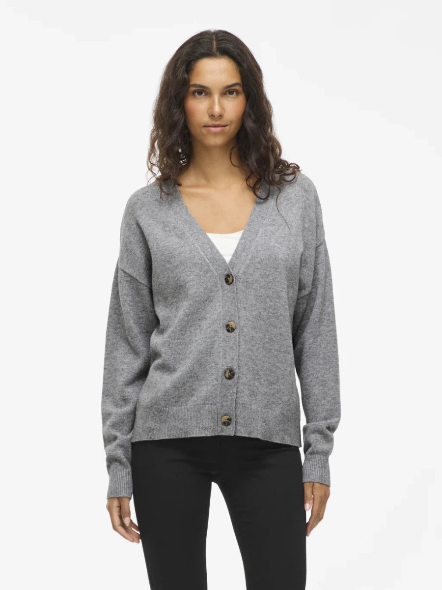 Vila Cardigan Viril Medium Grey Melange