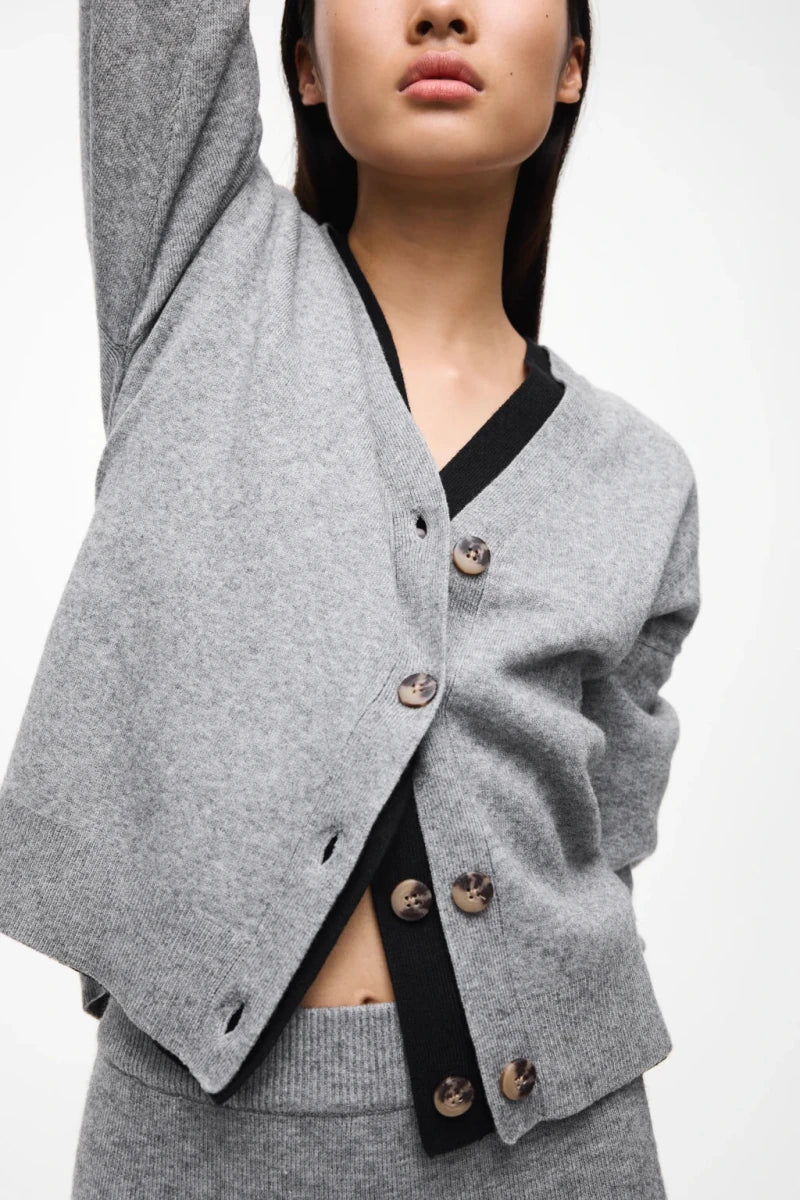 Vila Cardigan Viril Medium Grey Melange
