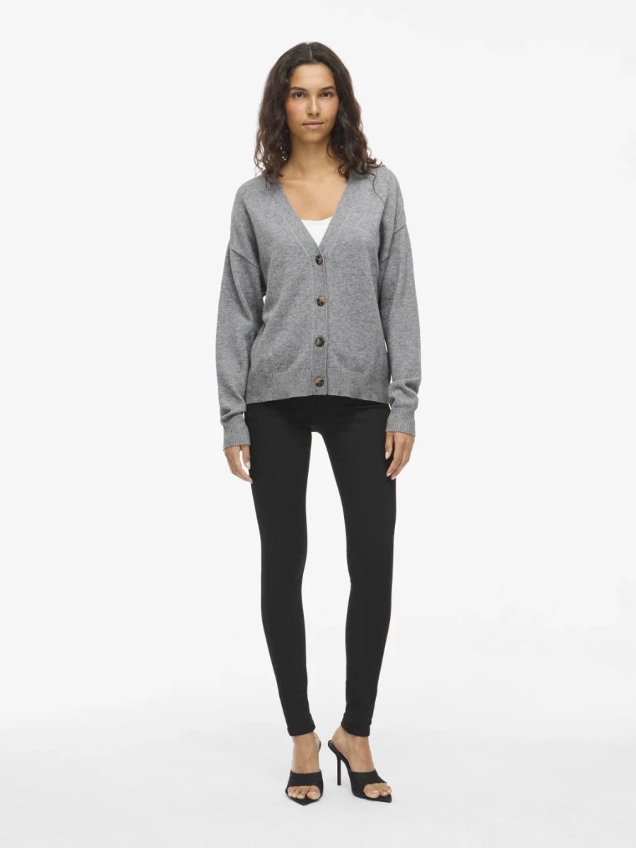 Vila Cardigan Viril Medium Grey Melange