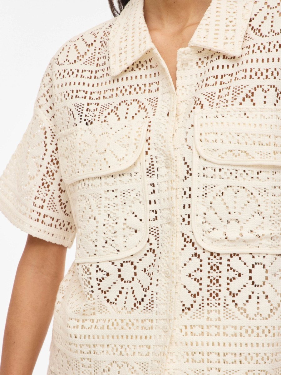 Vila Damen Shirt Vimerinda 2 4 Shirt Vol 2 - Birch