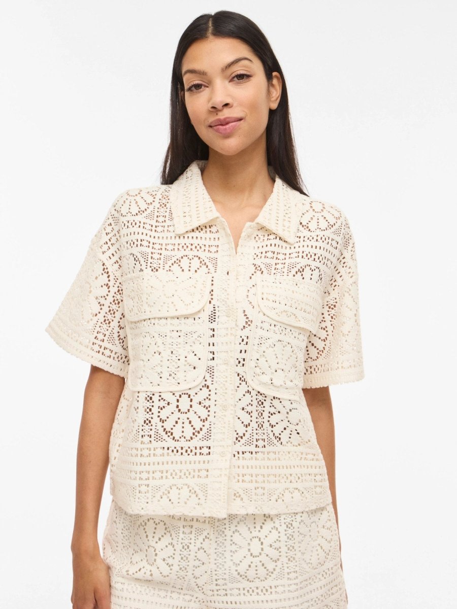 Vila Damen Shirt Vimerinda 2 4 Shirt Vol 2 - Birch