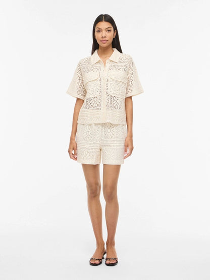 Vila Damen Shirt Vimerinda 2 4 Shirt Vol 2 - Birch