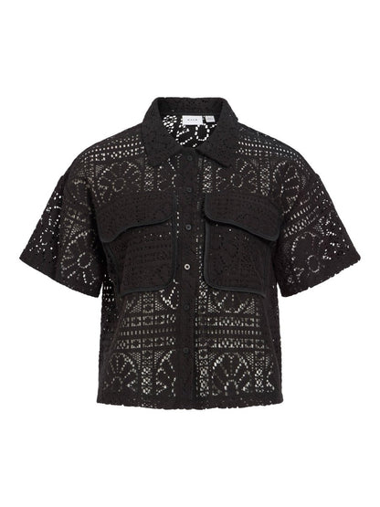 Vila Damen Shirt Vimerinda 2 4 Shirt Vol 2 - Black Beauty