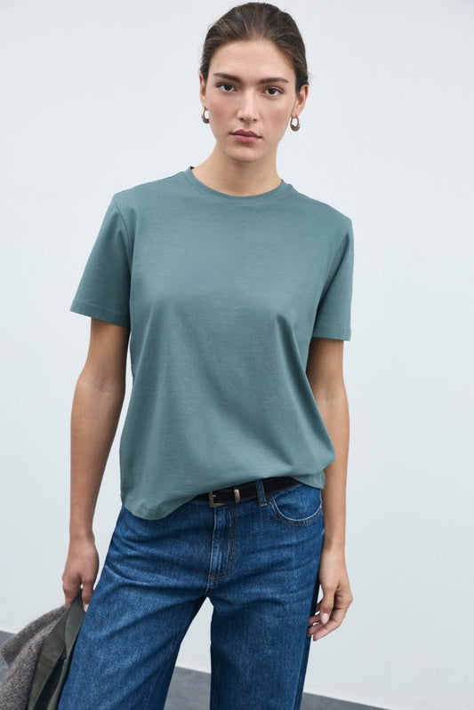 Vila Damen T-Shirt Vinora Kurzarm T-Shirt - Balsam Green