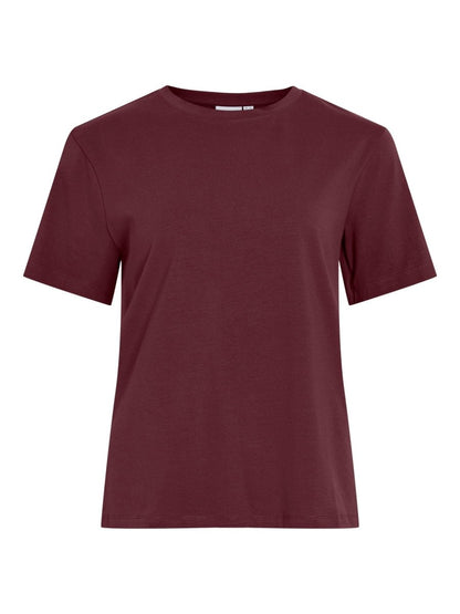 Vila Damen T-Shirt Vinora Kurzarm T-Shirt - Port Royale