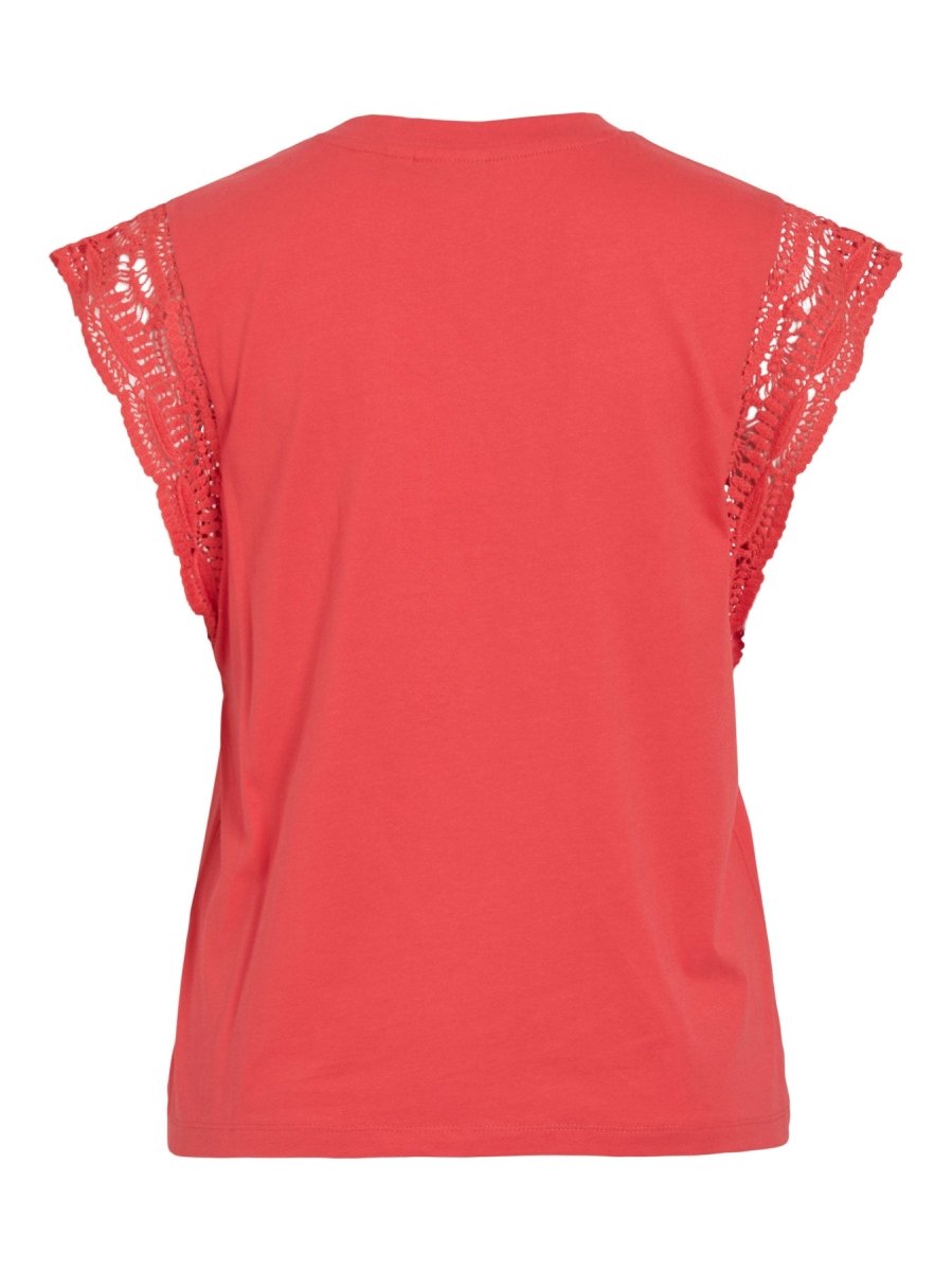 Vila Damen Top Vimandala O - Neck S L Top - Hibiscus
