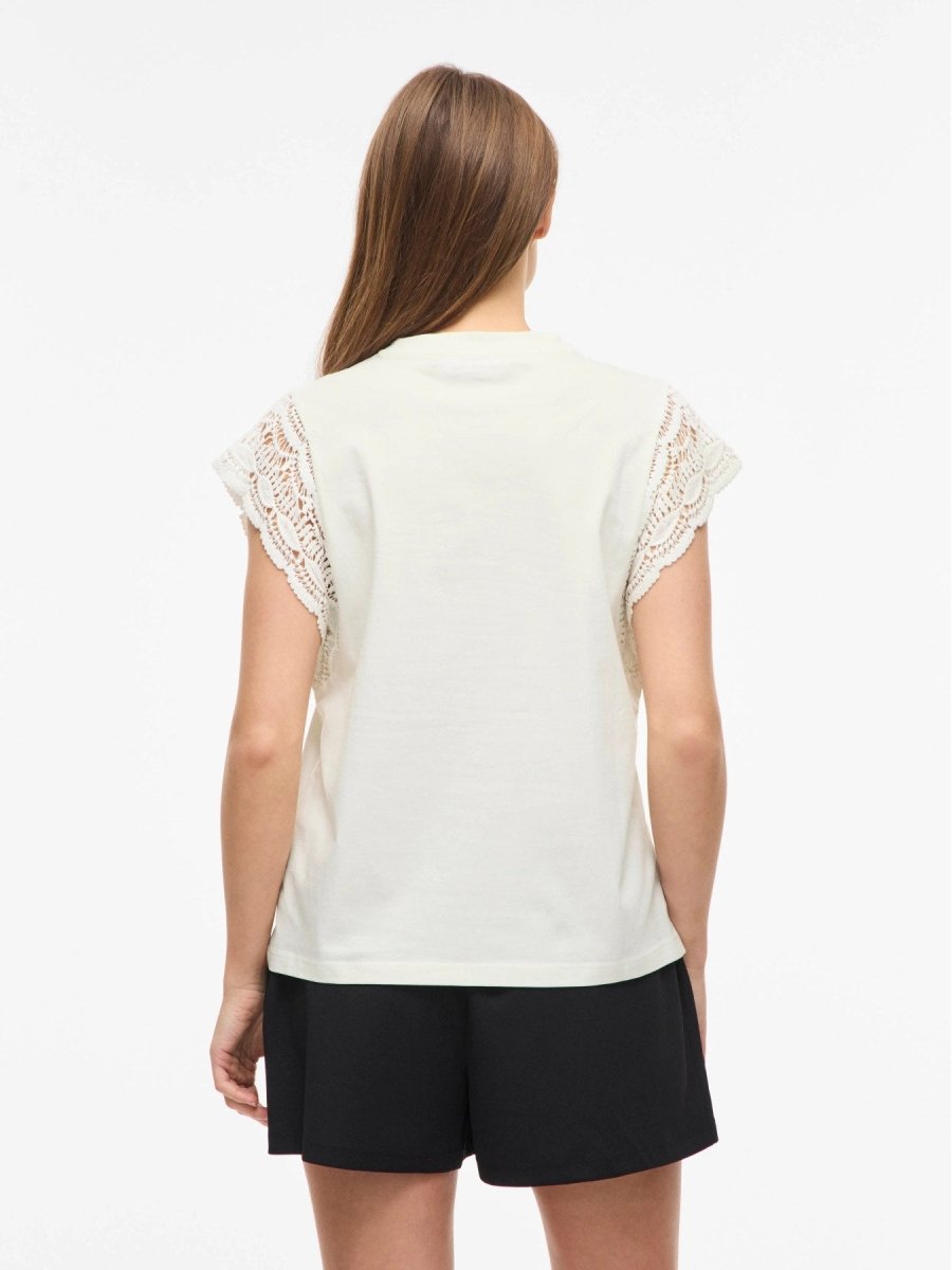 Vila Damen Top Vimandala O - Neck S L Top - Snow White