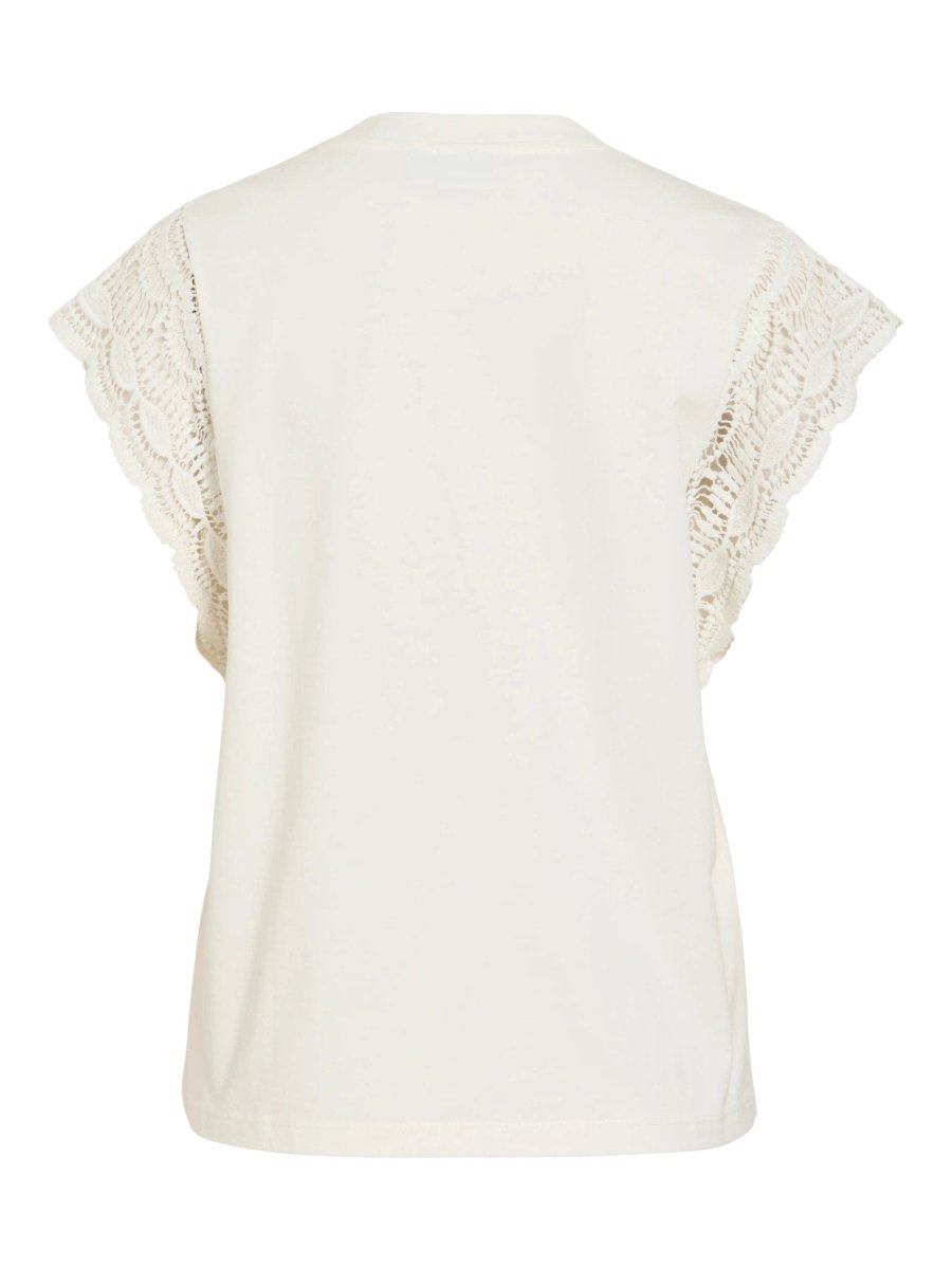 Vila Damen Top Vimandala O - Neck S L Top - Snow White