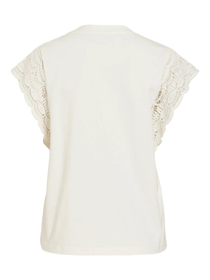 Vila Damen Top Vimandala O - Neck S L Top - Snow White