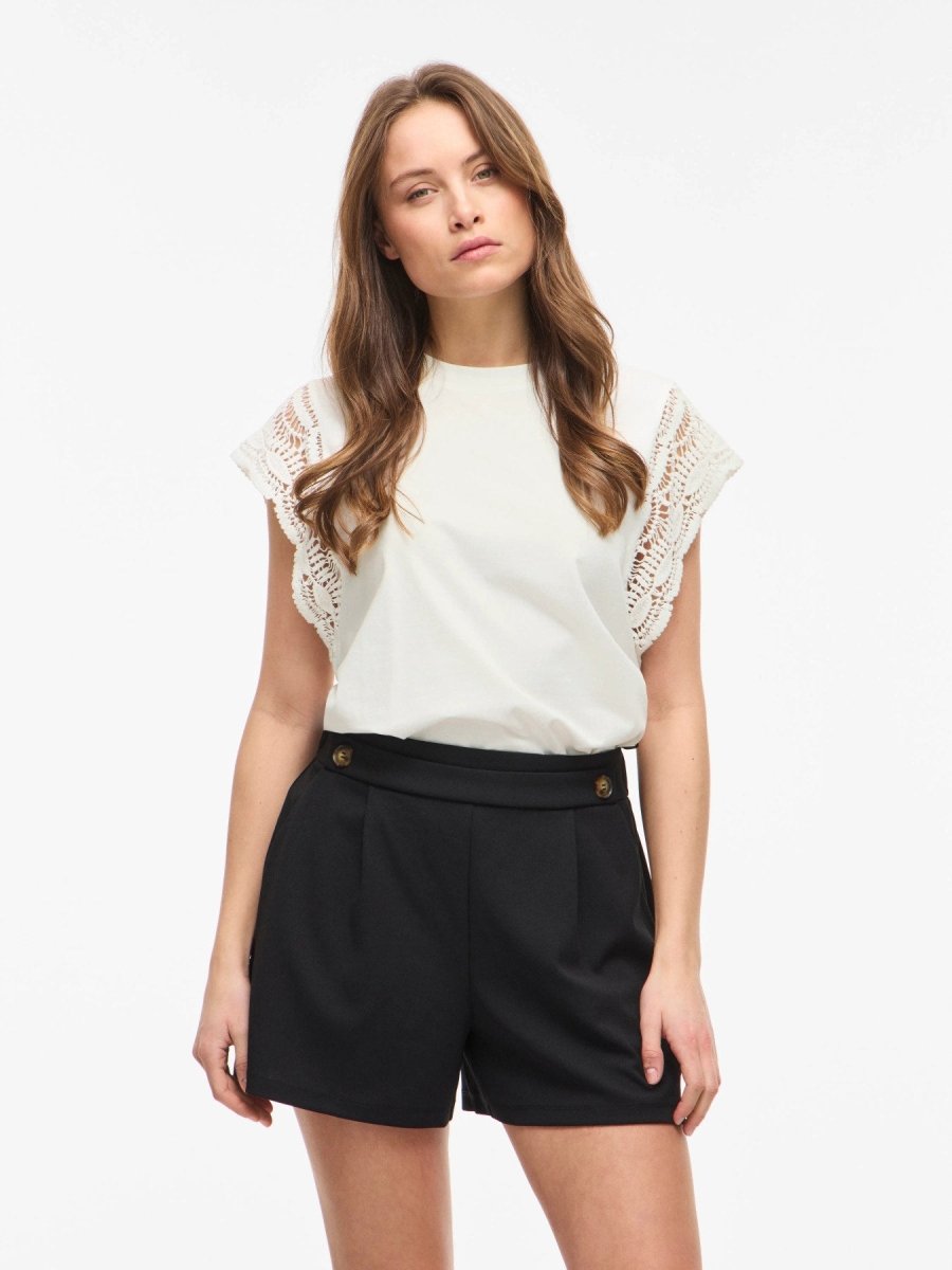 Vila Damen Top Vimandala O - Neck S L Top - Snow White