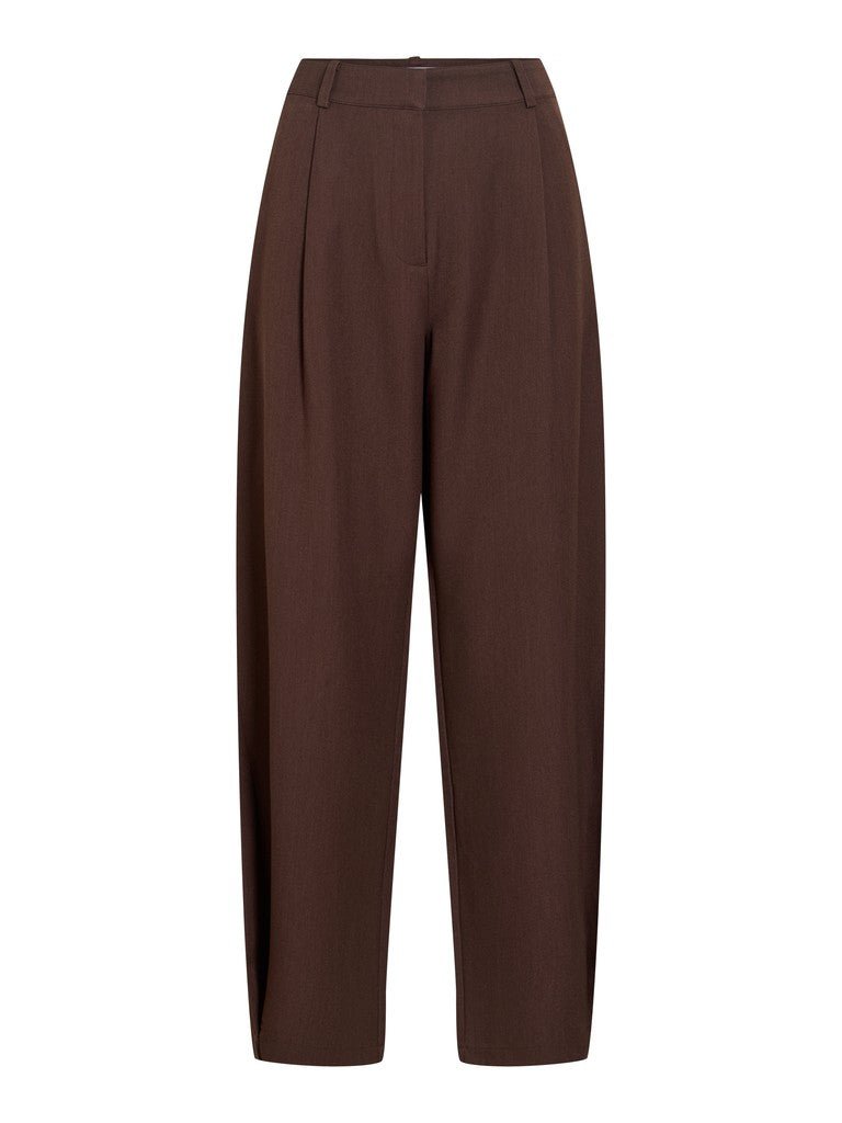 Vila Hose High-Waist Barrel-Fit Knoechel Coffee Bean Melange