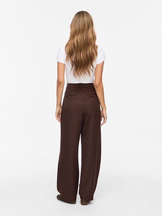 Vila Hose High-Waist Barrel-Fit Knoechel Coffee Bean Melange
