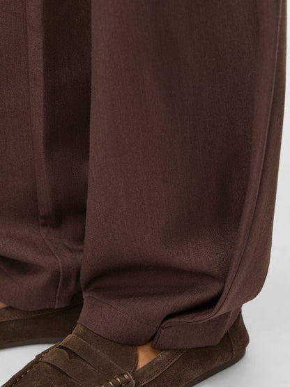 Vila Hose High-Waist Barrel-Fit Knoechel Coffee Bean Melange