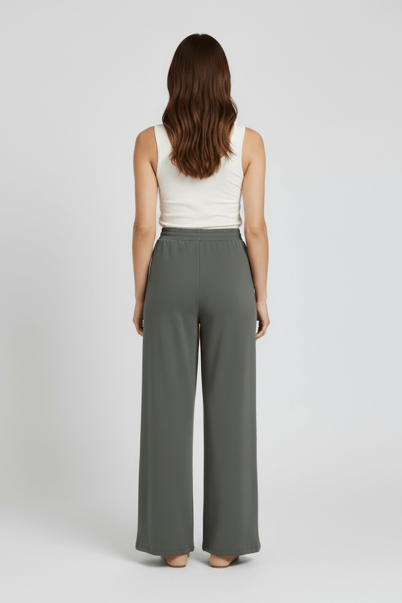 Vila Hose High-Waist Weite Balsam Green