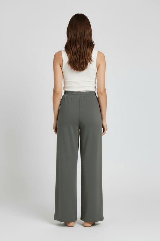 Vila Hose High-Waist Weite Balsam Green