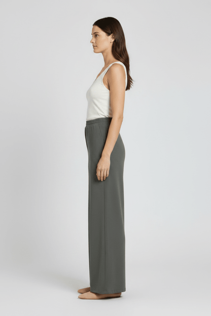 Vila Hose High-Waist Weite Balsam Green