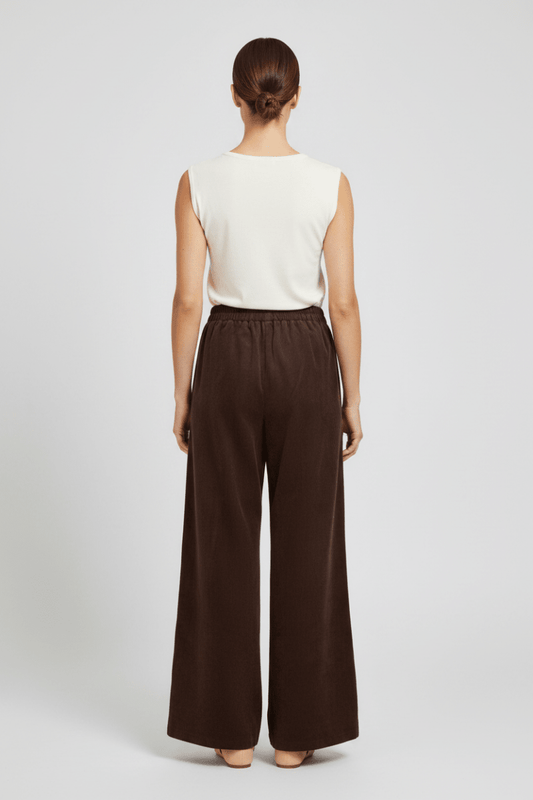 Vila Hose Hw Pants in Coffee Bean