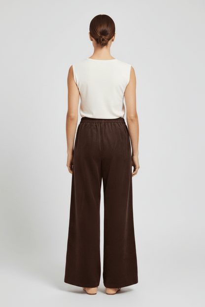 Vila Hose Hw Pants in Coffee Bean