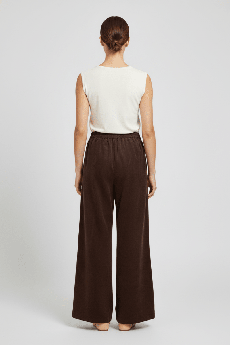 Vila Hose Hw Pants in Coffee Bean