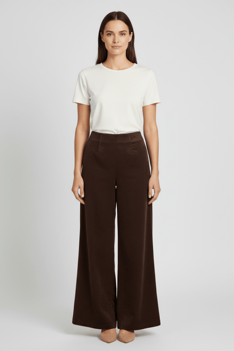 Vila Hose Hw Pants in Coffee Bean